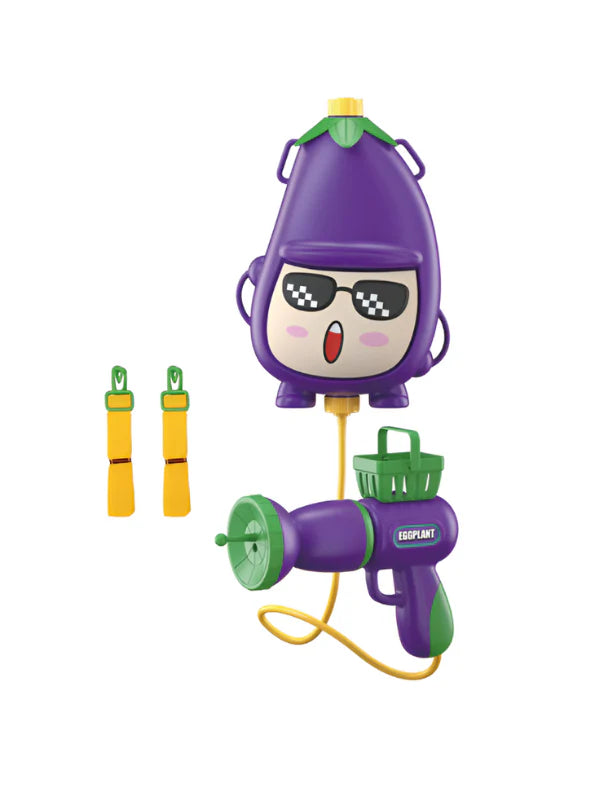 BrinjalSplash Purple Backpack Water Gun for Kids
