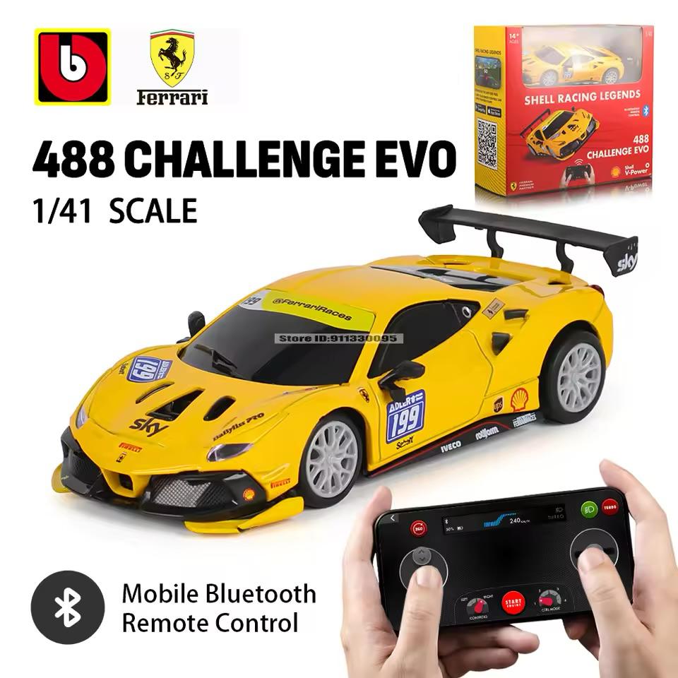 Burago 1:41 SF-23 Shell Racing Legends 488 Challenge EVO Bluetooth RC