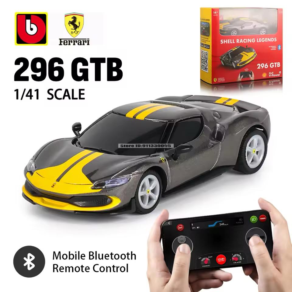 Burago 1:41 SF-23 Shell Racing Legends 296 GTB Bluetooth RC