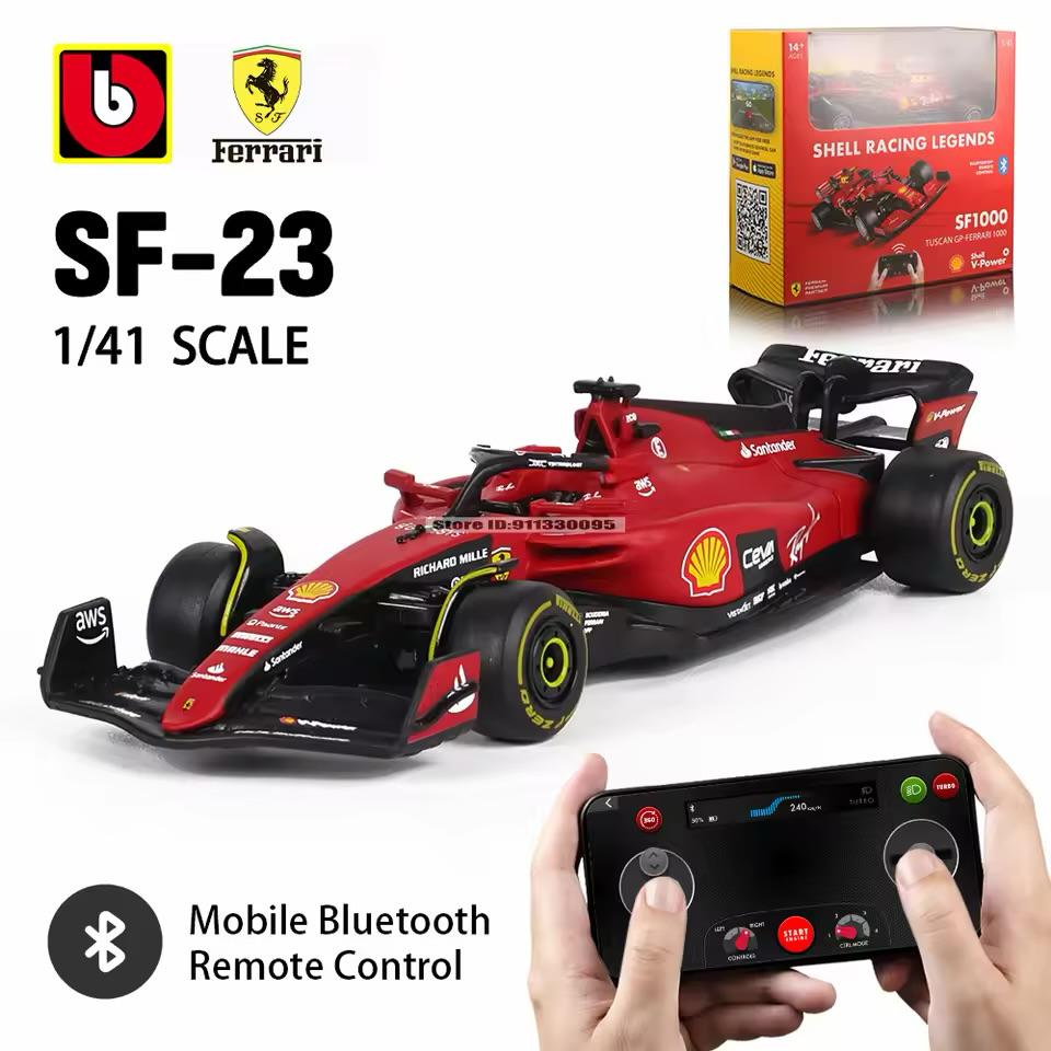 Burago 1:41 SF-23 Shell Racing Legends SF1000 TUSCAN GP FERRARI 1000 Bluetooth RC