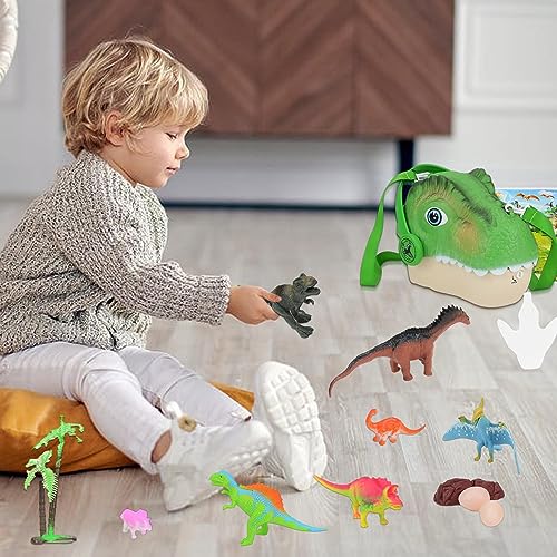 TOYARTSY Dinosaur Head Pouch Kit - Dinosaur Toy Animal Toys Storage Bag, Realistic and Fun Kids Dinosaur Sling Bag for Children's Day Christmas Winwon