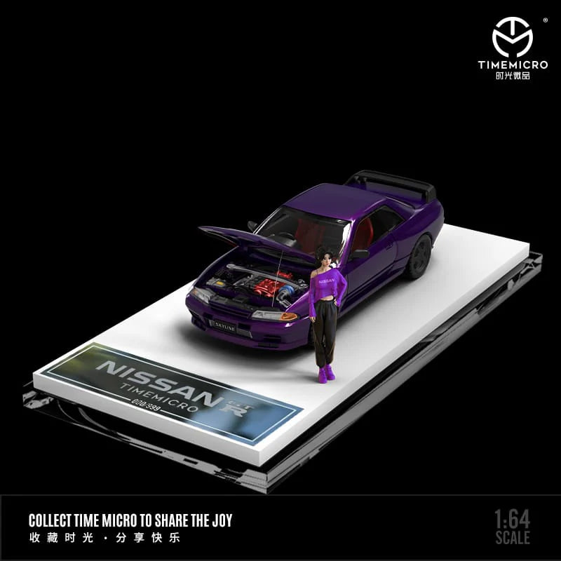 TIMEMICRO 1/64 NISSAN GT-R R32 PURPLE with Figurine ( Chase )