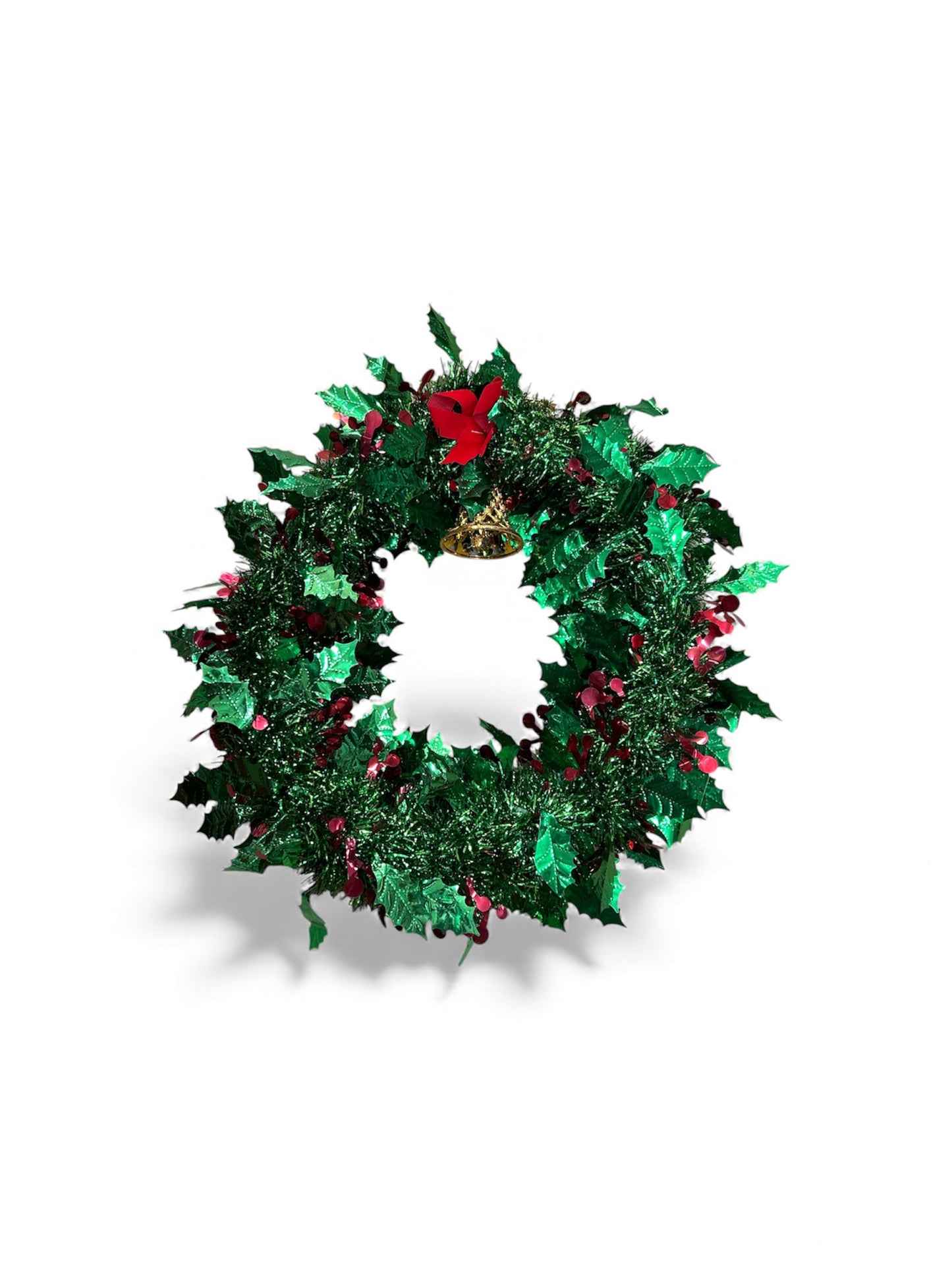 Tinsel Holly Berry Christmas Wreath