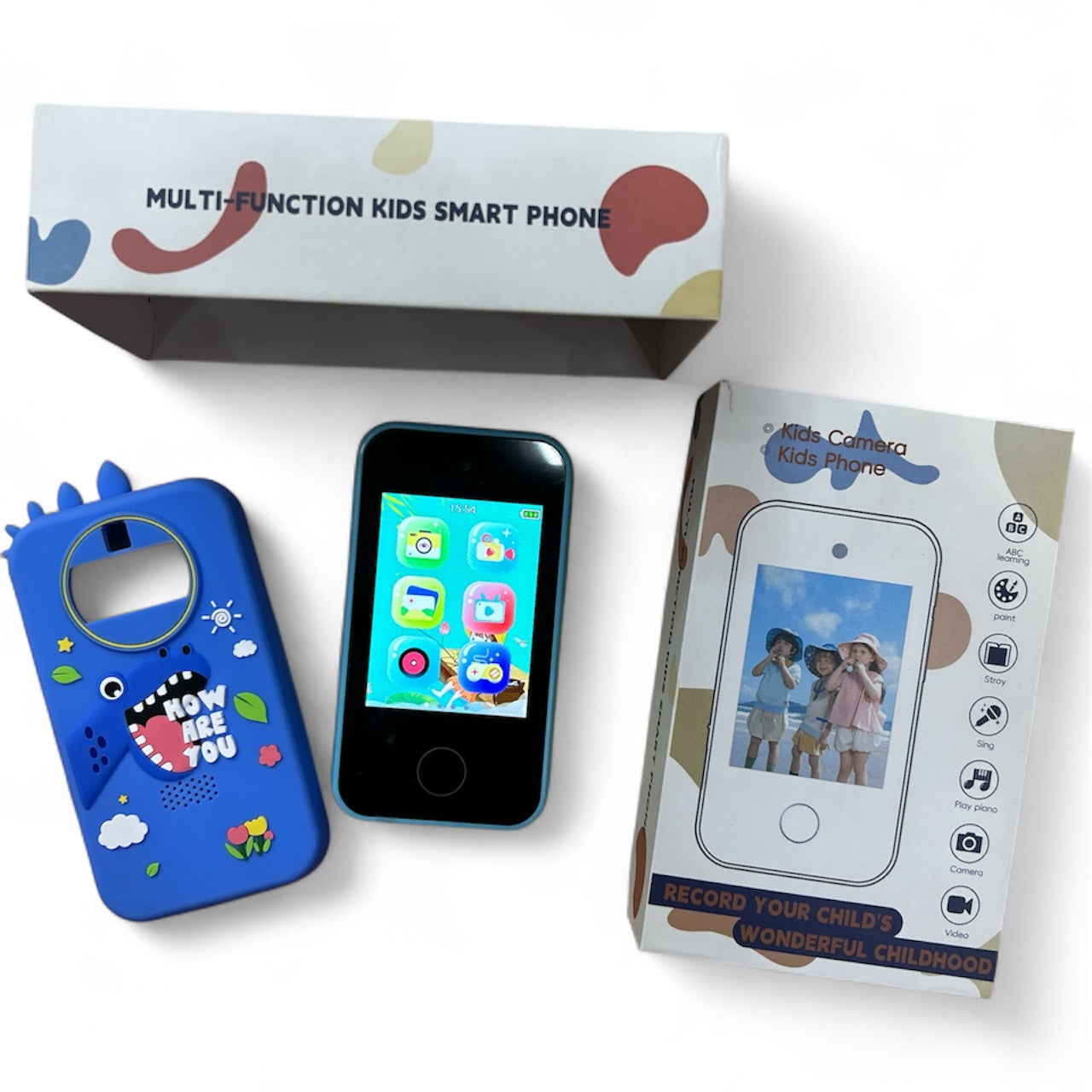 Kids Smart Phone for Girls and Boys, Festival Birthday Gifts for Girls Boys Age 3-10 Kids Toys Cell Phone, 2.8" Touchscreen Learning Play Toy Phone with Dual Camera, Game, Music Player (Pink) (Blue)