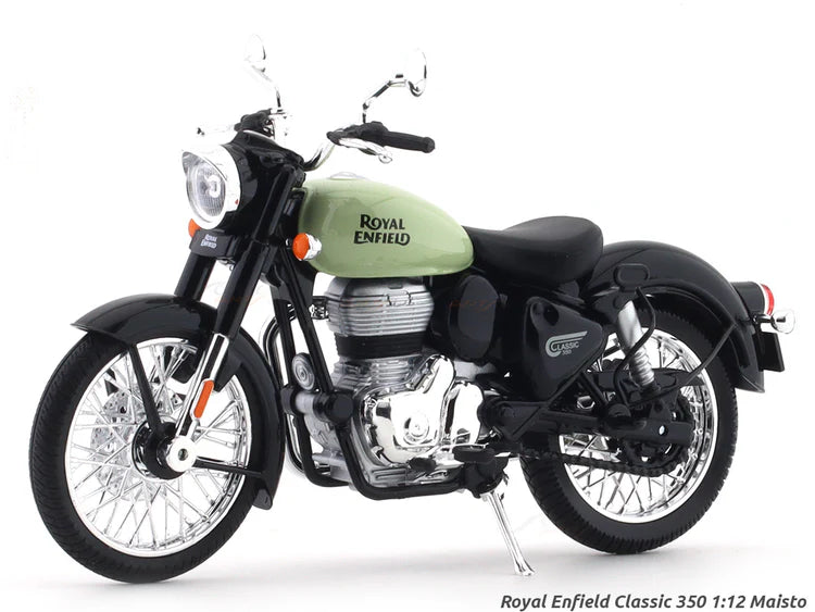 Maisto Royal Enfield Classic 350 Reddich Green Scale 1/12