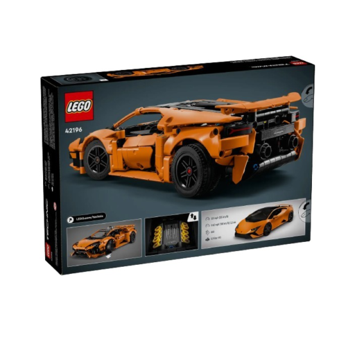 LEGO Technic Lamborghini Huracán Tecnica Orange Toy Cars - Building Toys for Kids, Boys & Girls, Ages 9+ - Lamborghini Toy Car W/ V10 Engine & Steering - Gift Ideas for Birthdays - 42196