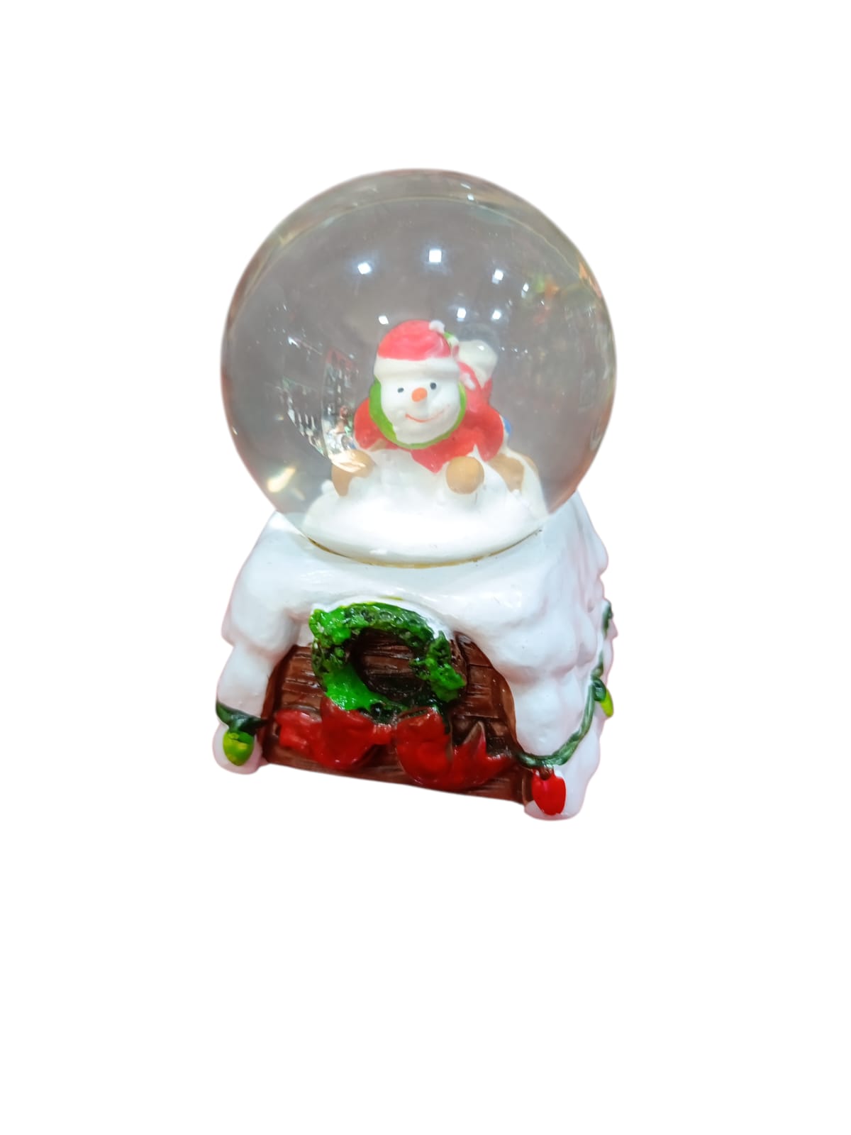 Christmas Snow Globe Waterball - Snowman on Chimney 7cm
