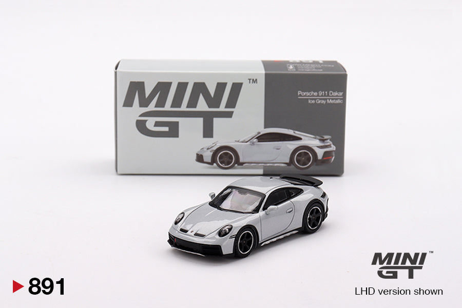 MINI GT Porsche 911 Dakar Ice Gray Metallic