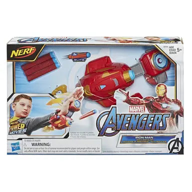Power Moves Marvel Avengers Iron Man Repulsor Blast Gauntlet NERF Dart-Launching Toy