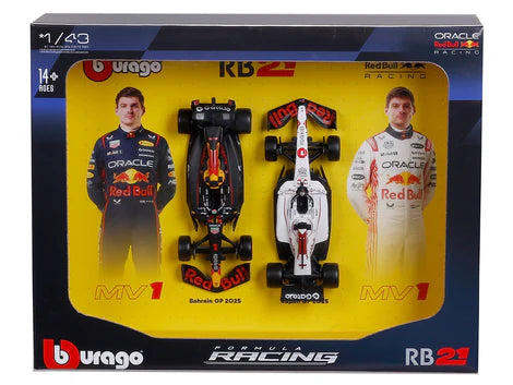 Bburago 1:43 F1 2025 Oracle Red Bull RB21 Twin Pack Max Verstappen Die Cast