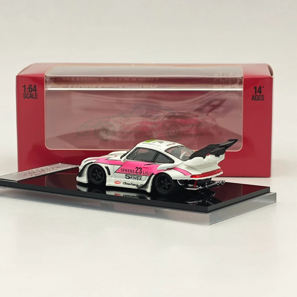 SW 1/64 RWB 993 Rauh-Welt Modified Pink #23 Tall Wing Diecast Model Car Limited