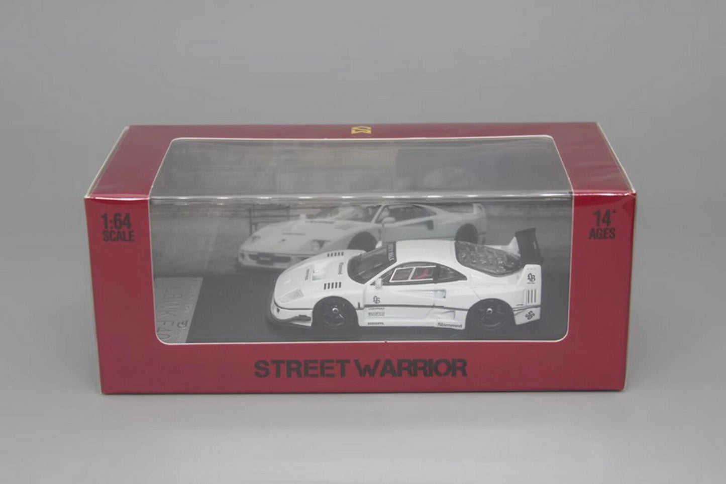 Street Weapon 1/64 Scale Ferrari F40 LBWK White Diecast Car