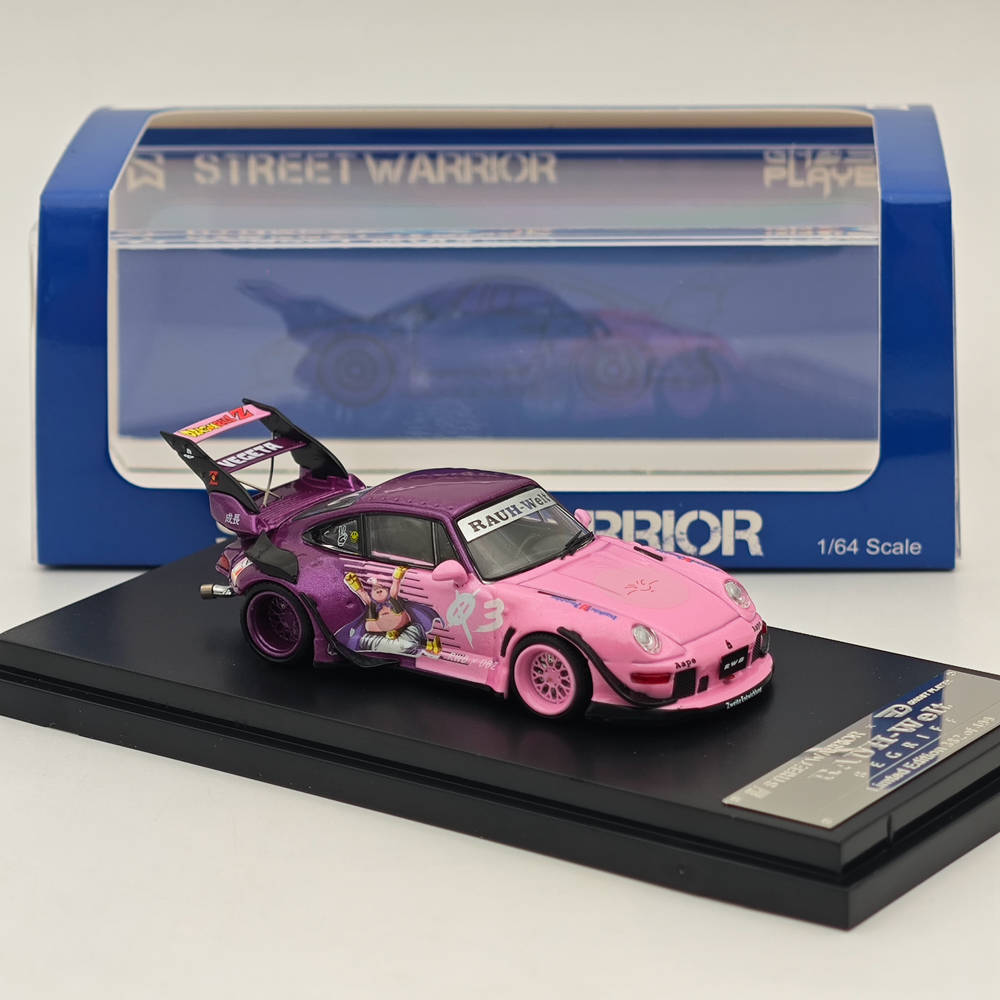 Street Warrior 1:64 Dragon Ball Porsche RWB 993 911 Racing Sports Model Diecast Metal Car