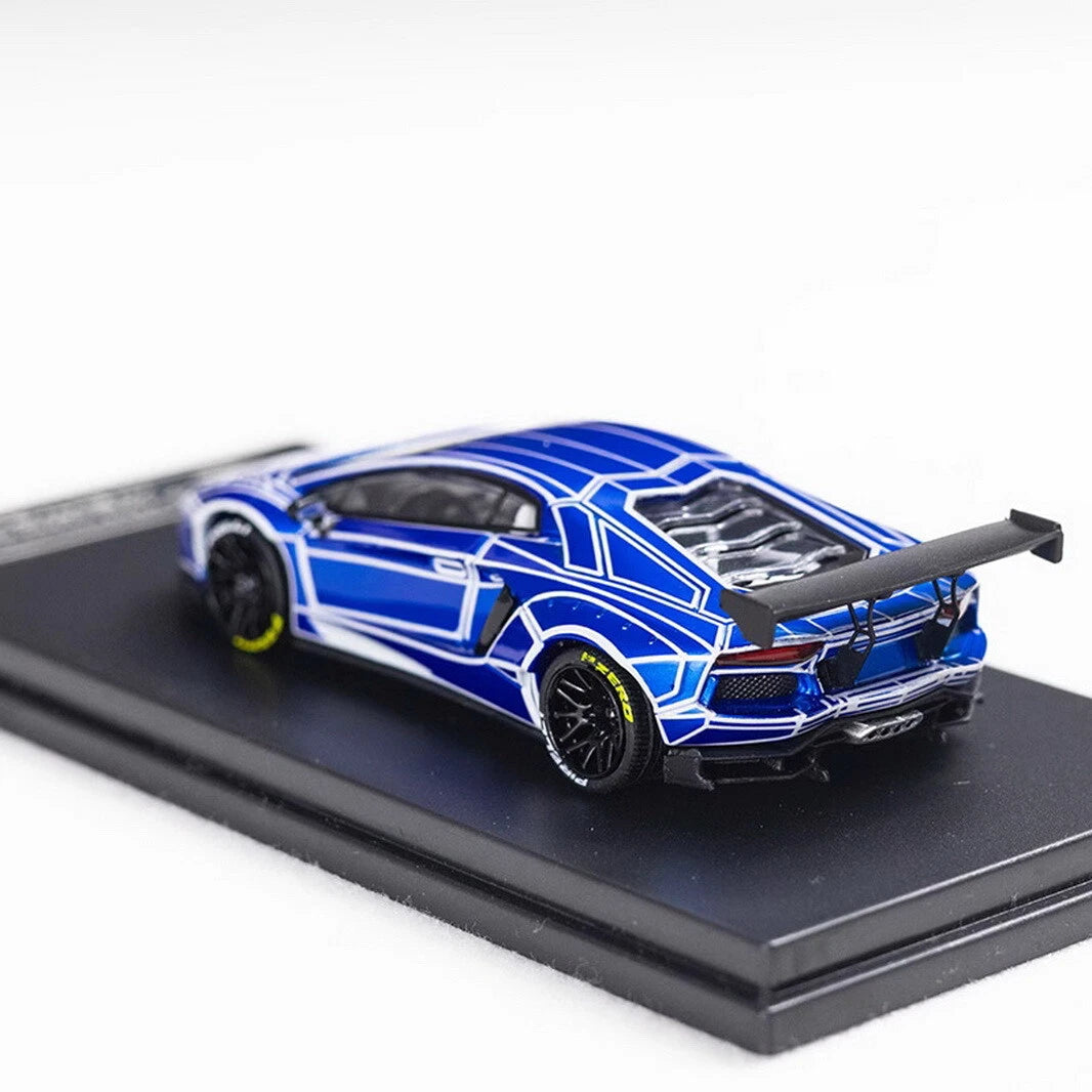 King Model 1/64 Lamborghini Aventador LP700 LB luminous Blue Diecast Car Model