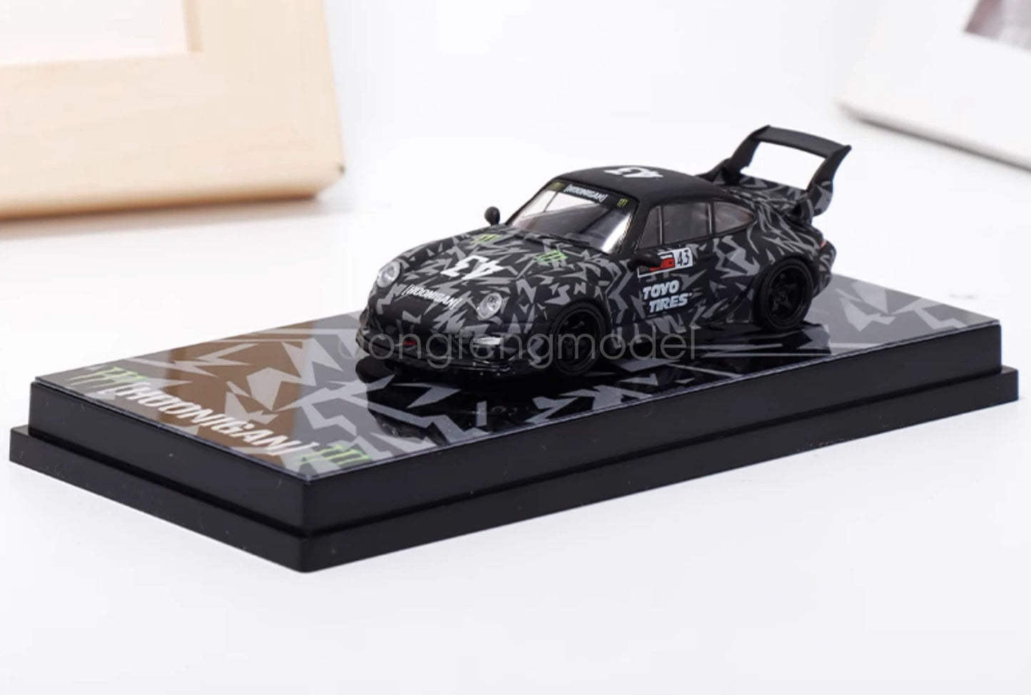 Flame 1:64 Scale Black RWB 993 Hoonigan #43 Sports Diecast Metal Car Collections