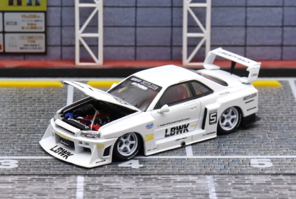 Street Weapon Nissan Skyline ER34 LBWK Blue 1:64 Scale