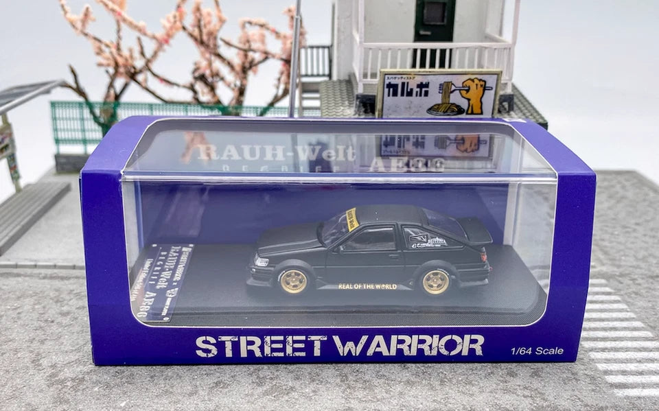 SW 1:64 JDM Black AE86 Levin RWB Widebody Sports Model Diecast Metal Car