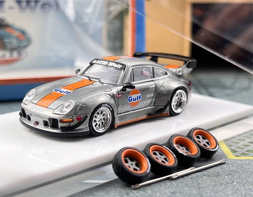 FS 1:64 Silver Gulf RWB 993 GT Racing Sports Model Diecast