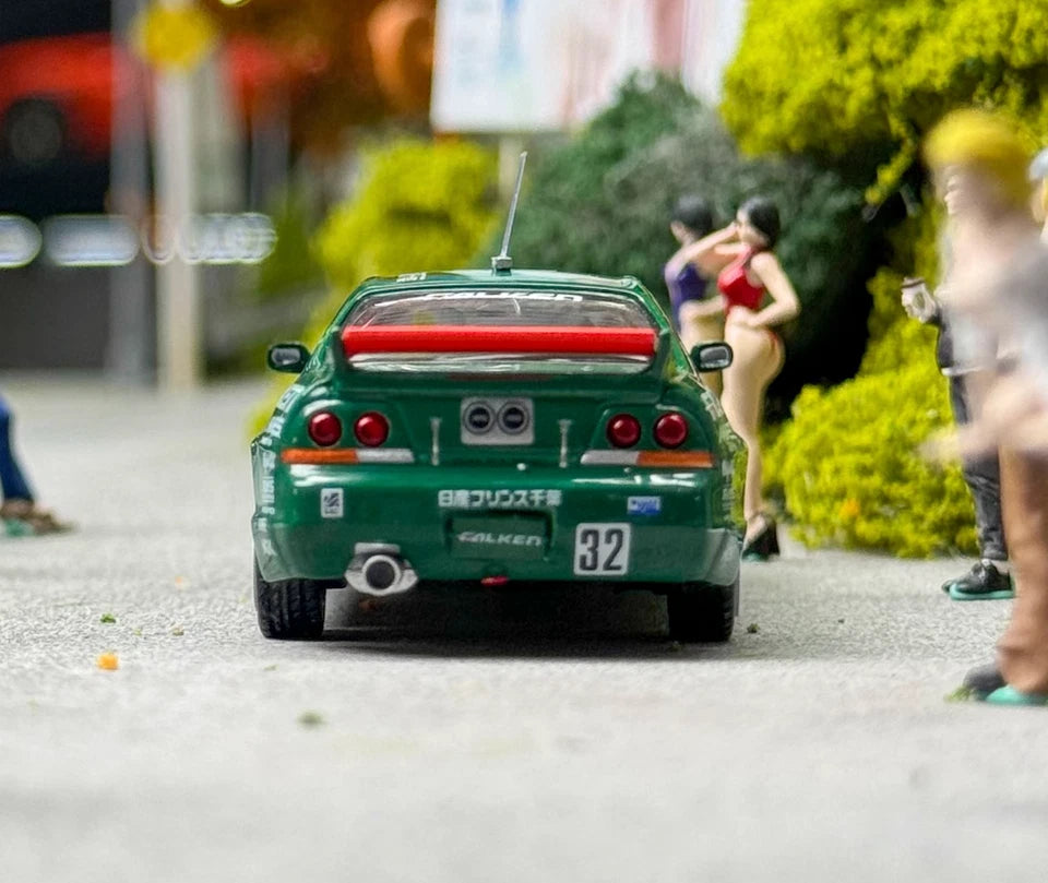 INNO64 1:64 JDM Green Skyline GTR R32 TOKACHI Sports Model Diecast Metal Car