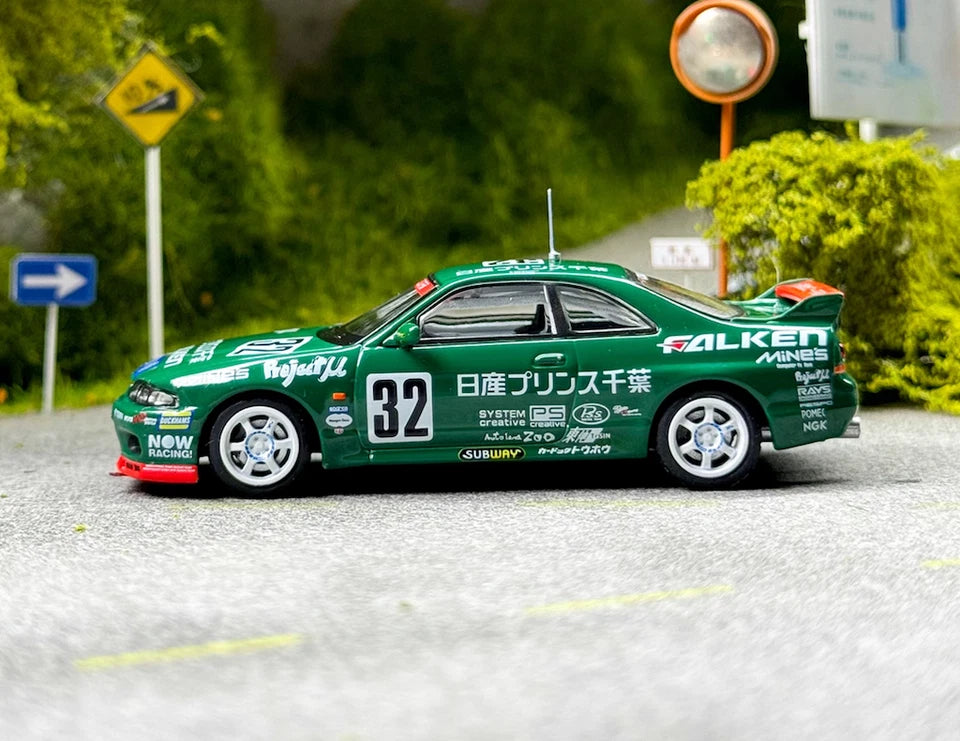 INNO64 1:64 JDM Green Skyline GTR R32 TOKACHI Sports Model Diecast Metal Car