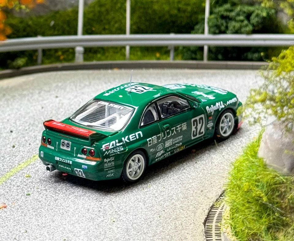 INNO64 1:64 JDM Green Skyline GTR R32 TOKACHI Sports Model Diecast Metal Car