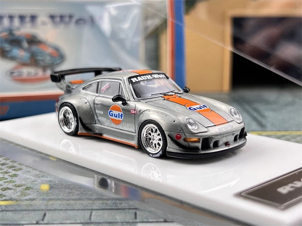 FS 1:64 Silver Gulf RWB 993 GT Racing Sports Model Diecast
