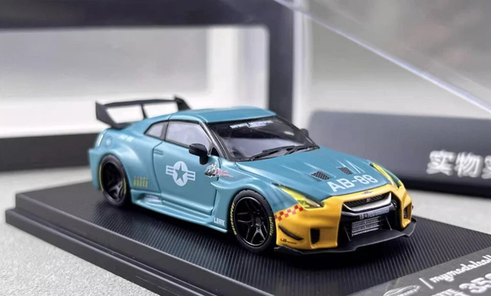 MC 1:64 Green LB GTR R35 35GT-RR Racing Sports Model Diecast