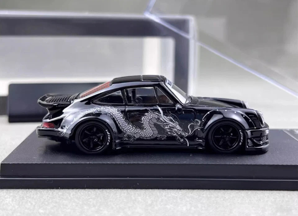 MC 1/64 Black Dragon RWB Porsche 930 Sports Model Diecast Metal Car Collection