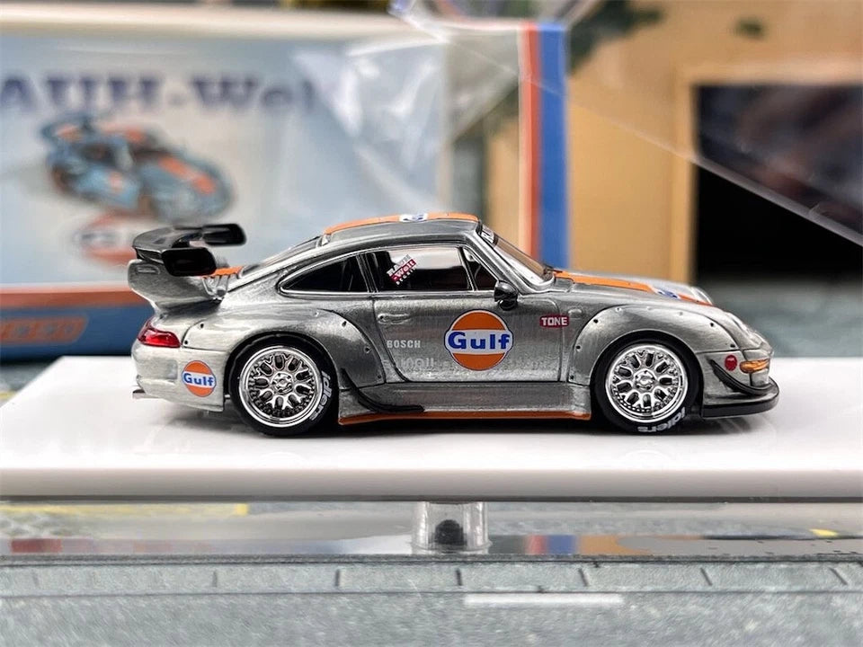 FS 1:64 Silver Gulf RWB 993 GT Racing Sports Model Diecast