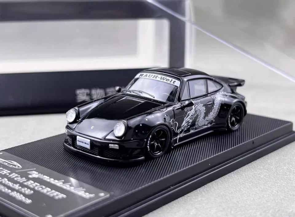 MC 1/64 Black Dragon RWB Porsche 930 Sports Model Diecast Metal Car Collection