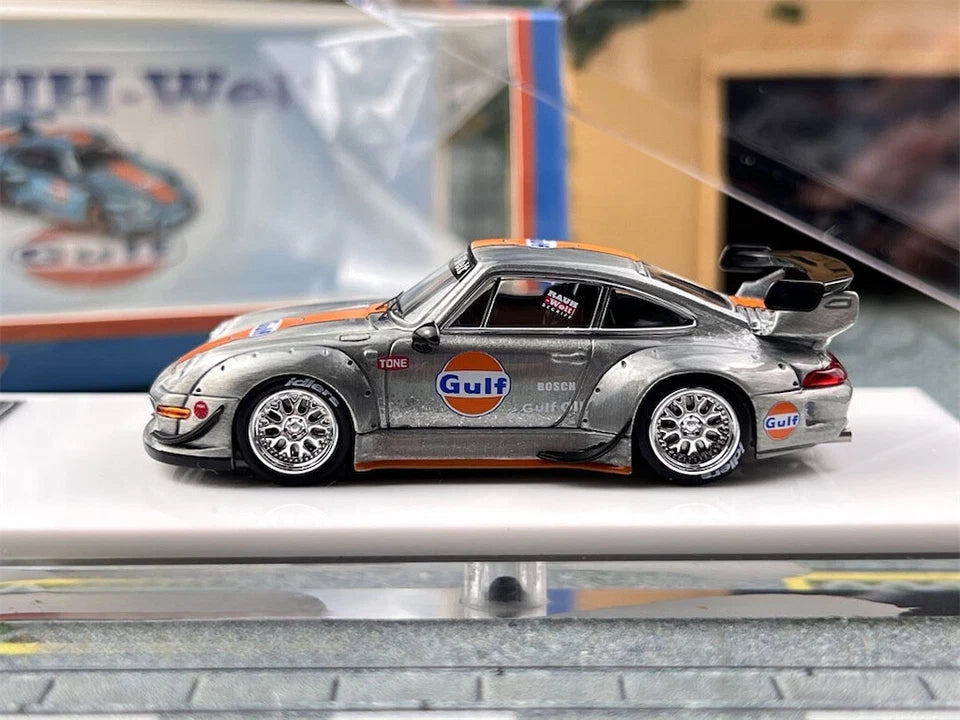 FS 1:64 Silver Gulf RWB 993 GT Racing Sports Model Diecast