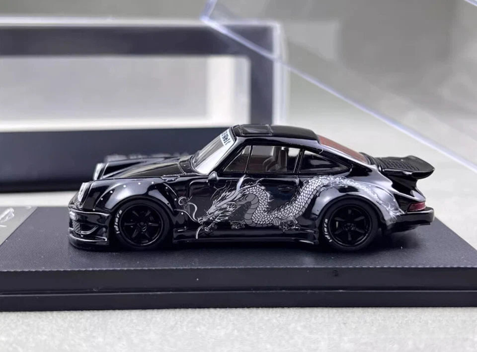 MC 1/64 Black Dragon RWB Porsche 930 Sports Model Diecast Metal Car Collection