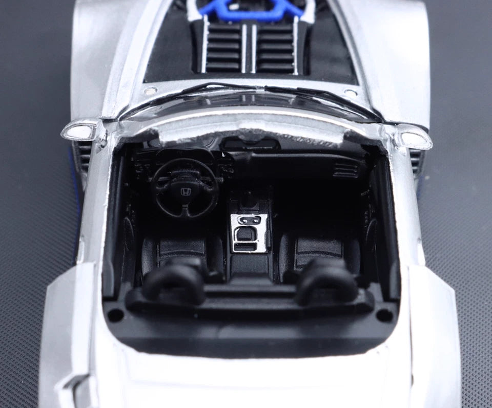 RM 1:64 Silver S2000 Convertible Widebody Sports Model Diecast Metal Car