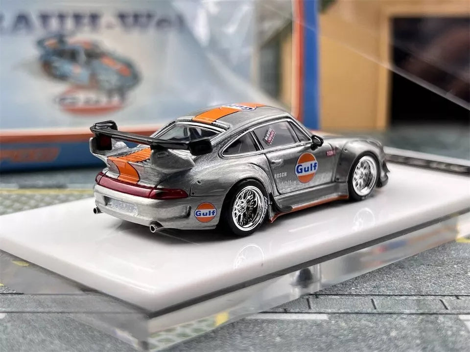 FS 1:64 Silver Gulf RWB 993 GT Racing Sports Model Diecast