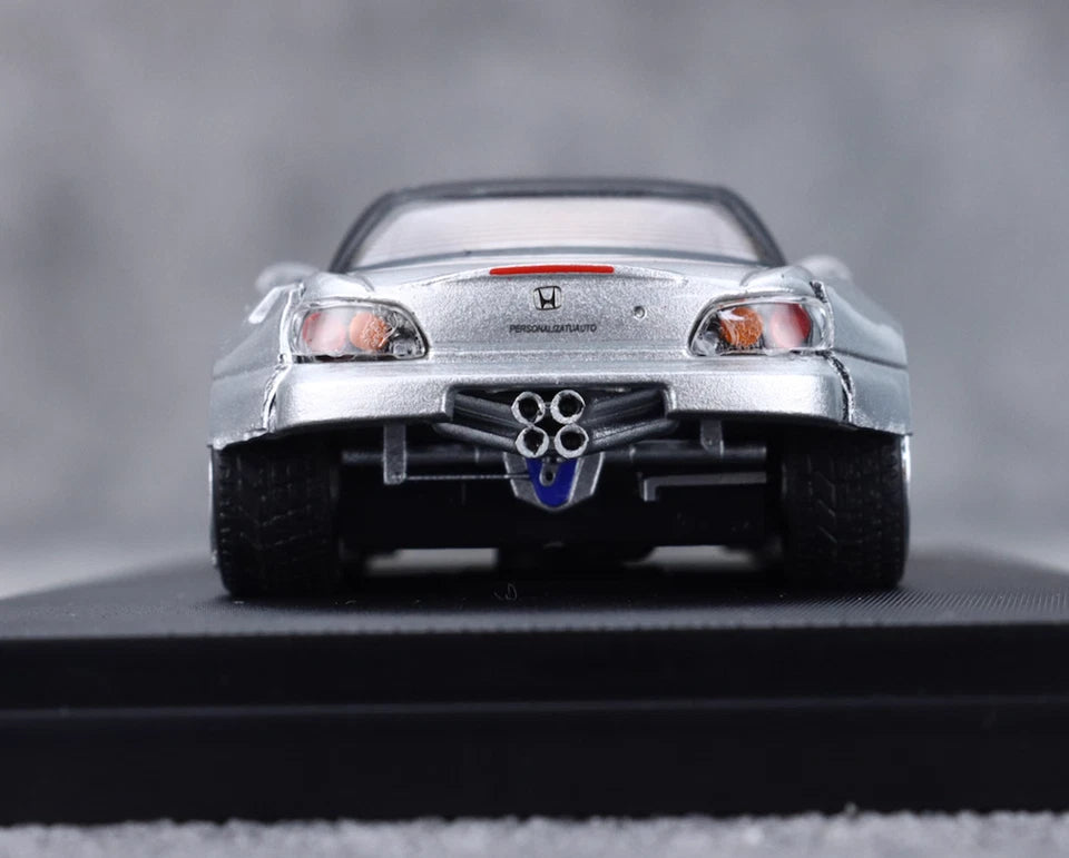 RM 1:64 Silver S2000 Convertible Widebody Sports Model Diecast Metal Car