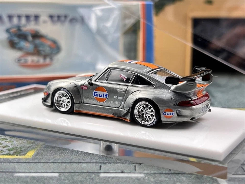 FS 1:64 Silver Gulf RWB 993 GT Racing Sports Model Diecast