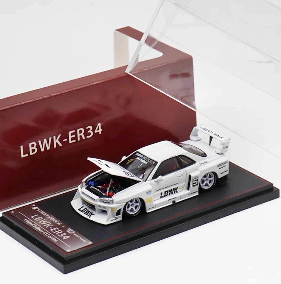 Street Weapon Nissan Skyline ER34 LBWK Blue 1:64 Scale