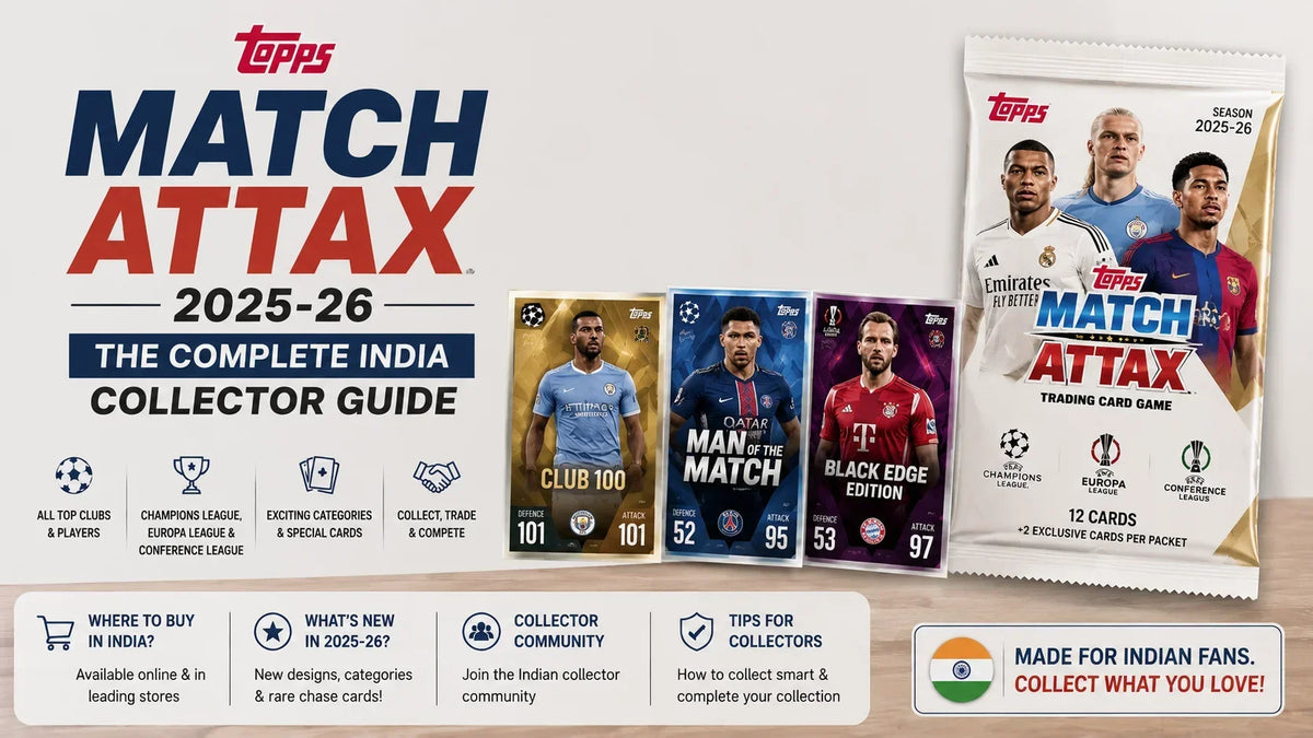 Topps Match Attax 2025-26 India Collector Guide featuring official trading card booster pack, special cards, and football collectibles for collectors in India.