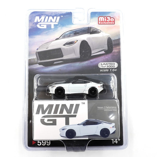 MINI GT Nissan Z Performance 2023 Everest White Mijo Exclusives LIMITED 1 of 3000