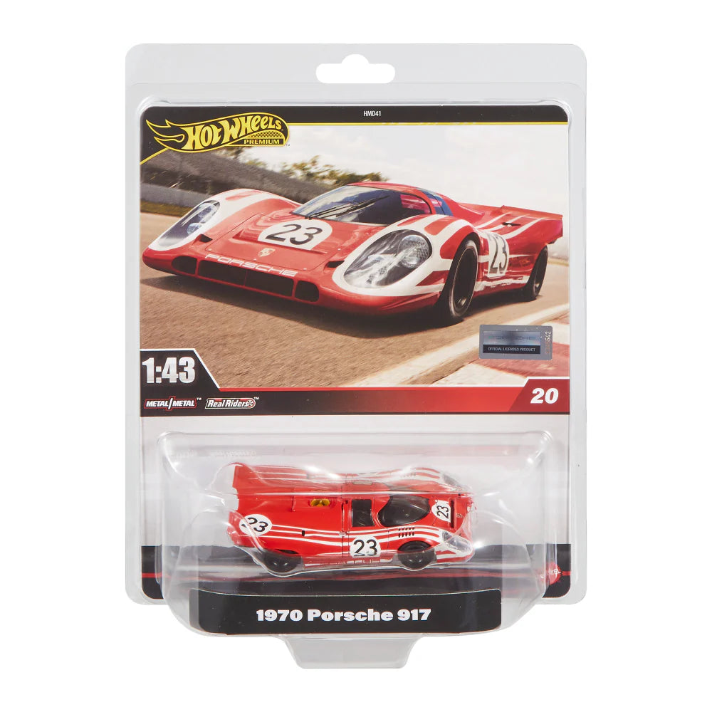 Hot Wheels 19709 Porsche 917 Premium 1:43 Scale Model with Protector Case