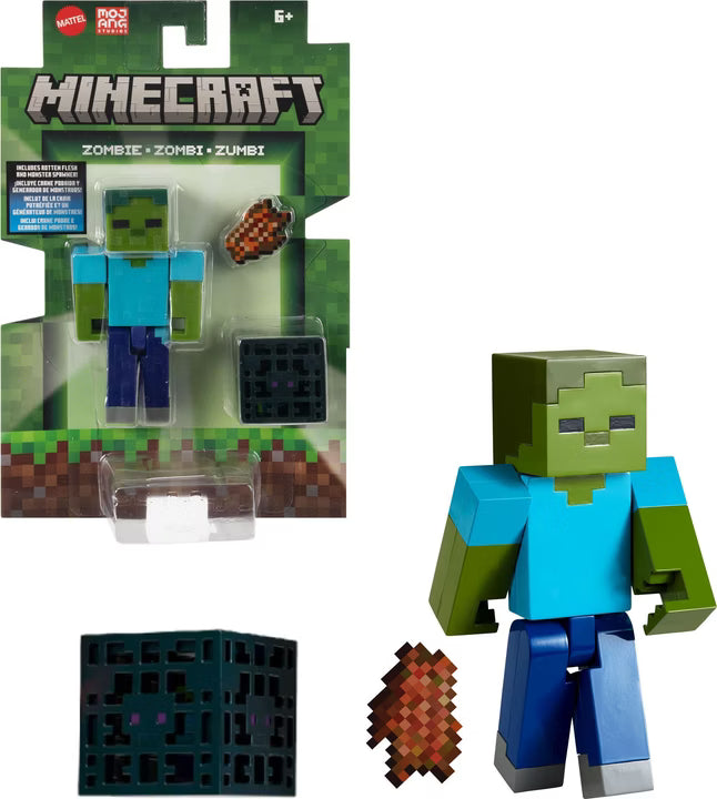 Mattel Minecraft Action Figure & Accessories 2-Pack With Zombie/ Zombi/ Zumbi Collectible Toy Set