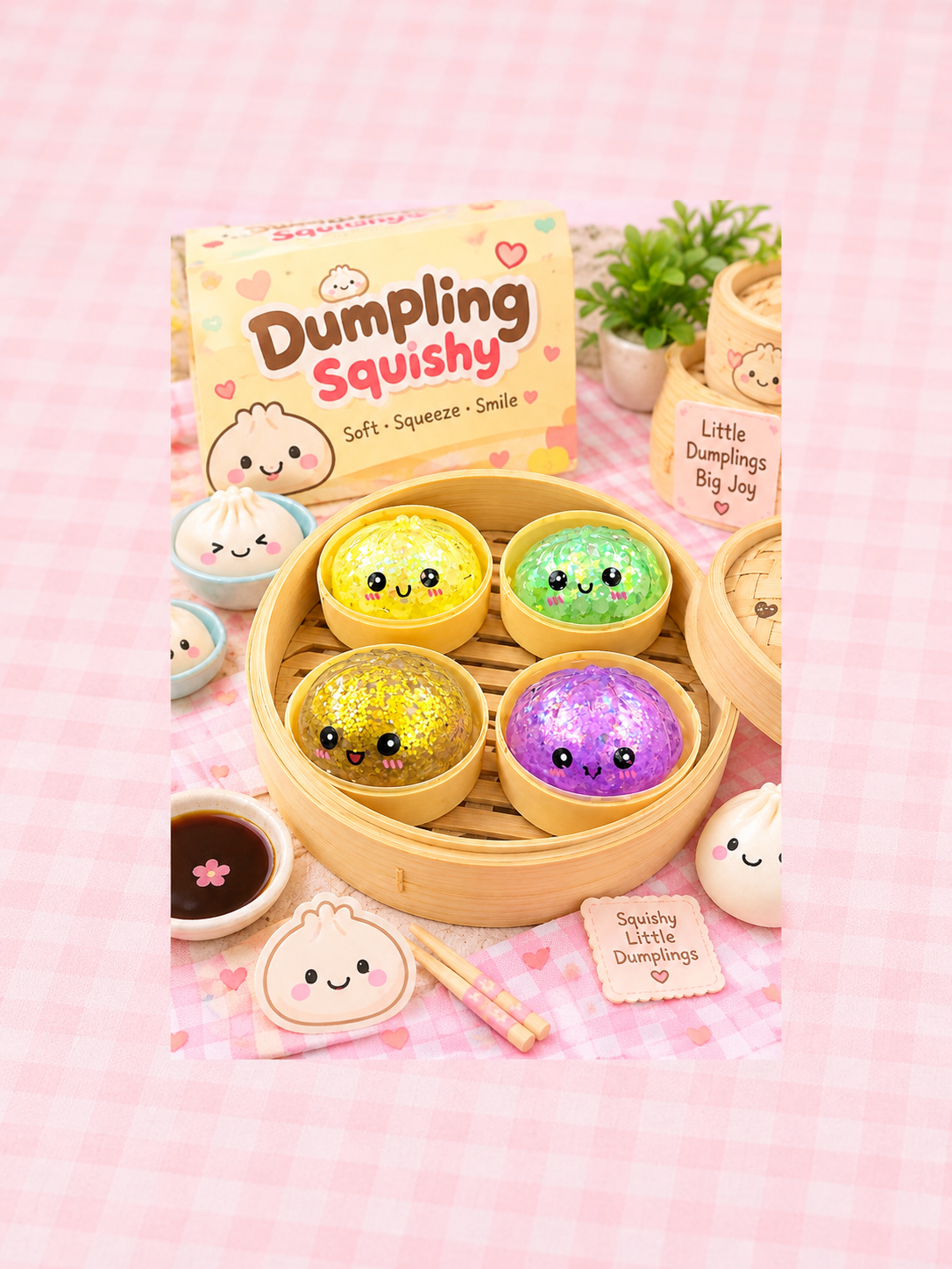 Glitter Dumpling Squishy Small Size Dumpling ( Pack Of 2 ) Random 1