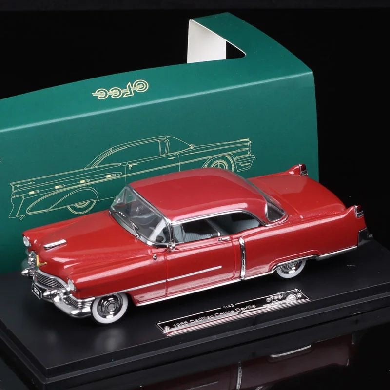 Cocoland Toys GFCC 1954 Cadillac Coupe De Ville Red 1:43 scale diecast model with acrylic display case