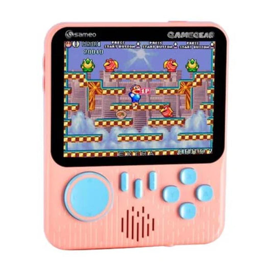 Sameo Gamegear Handheld Video Game Console, Retro Mini Game with 666 Classic Retro Game TV Compatible for Kids, Rechargeable 8 Bit Classic (Candy Pink)