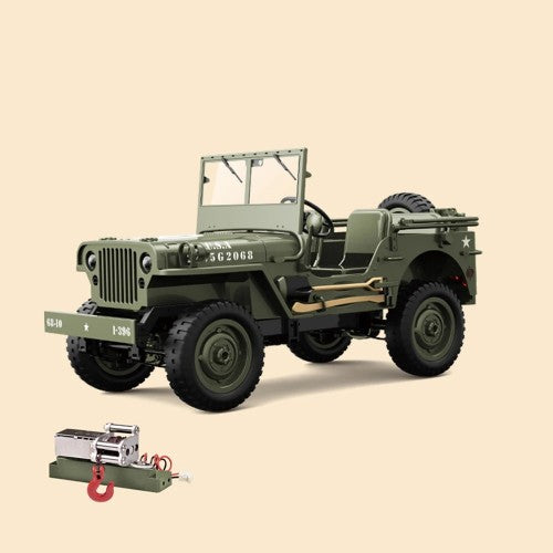 JJRC C8815 RTR 1/10 4WD RC Willys Military Truck – Rock Crawler with Metal Frame & LED Lights