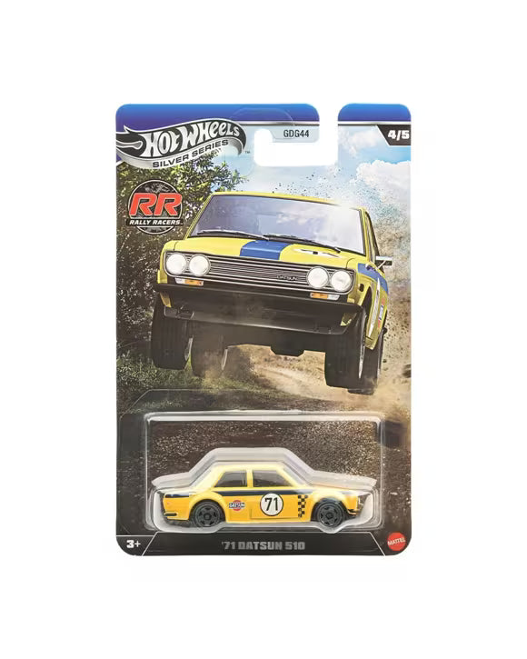 Cocoland Toyz Hot Wheels '71 Datsun 510 Rally & Racing series die-cast car in collector packaging