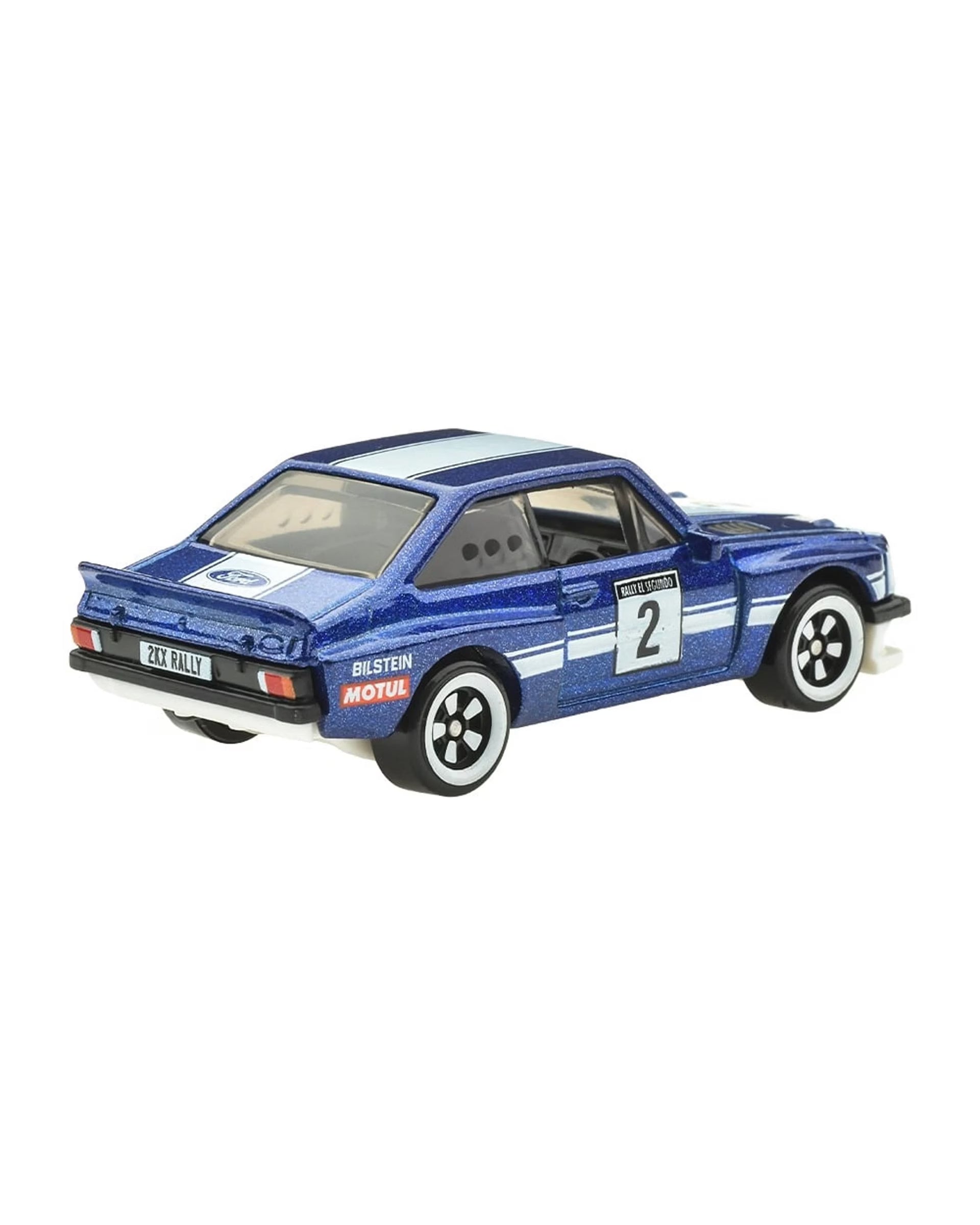 Cocoland Toyz Hot Wheels Ford Escort RS2000 collectible die-cast rally car rear three-quarter view