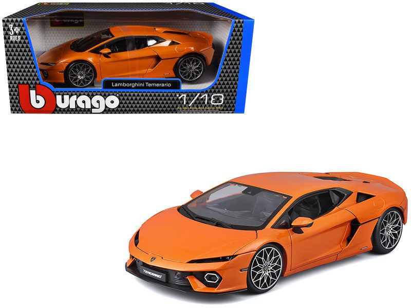 Bburago Lamborghini Temerario Orange 1:18 Diecast Model Front View Cocoland Toys