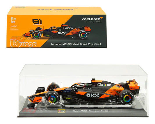 Bburago McLaren MCL38 Miami Grand Prix Oscar Piastri  1:24 Scale 2024