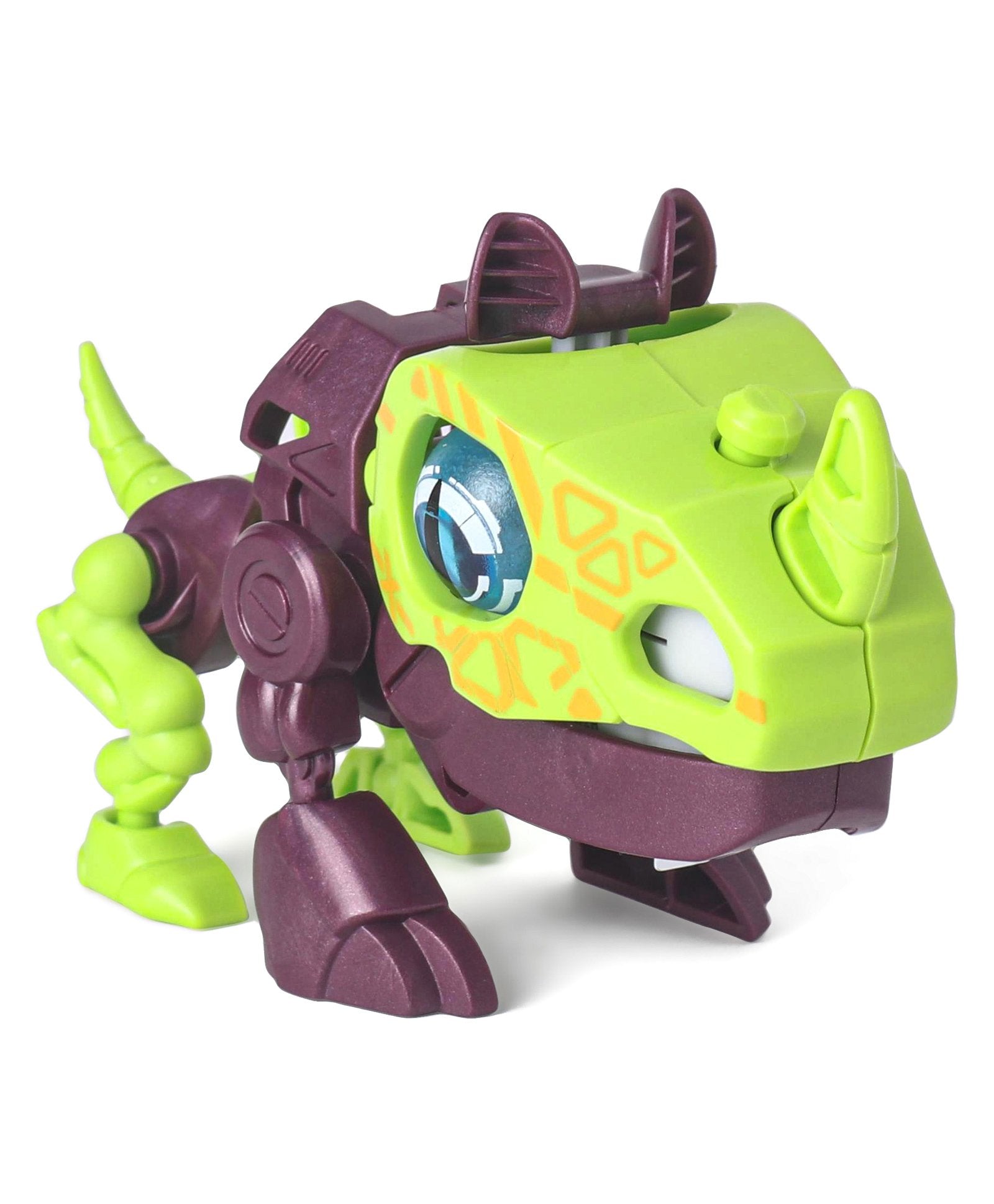 SilverLit Cyberpunk Electronic Creatures Rhino With Light Sound And Movement – Green Purple